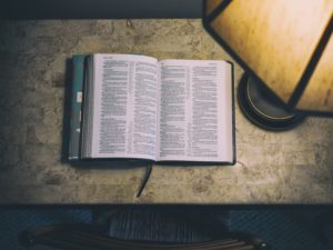 bible, word, book, scripture, table, lamp